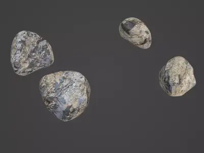 Rock Stone Low-poly 3D model 2