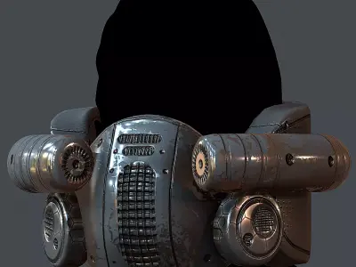 Gas mask helmet 3d model scifi Low-poly  Low-poly 3D model