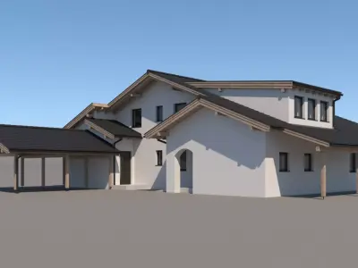 Contempory Swiss Style Chalet 3D model