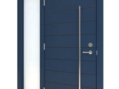 Door-099 modern door with glass panels 3D model