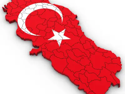3d Poltiical Map of Turkey 3D model