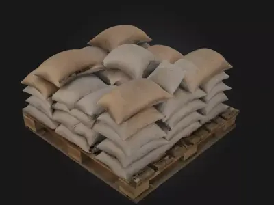 Sandbag Pallet  Tactical Readiness in Every Detail 3D model