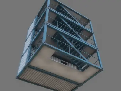 Construction Site Office Game Ready Low-poly 3D model