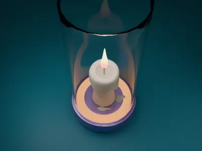 candle  flame art smoke  3D model