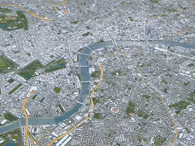 London City Center United Kingdom Low-poly 3D model