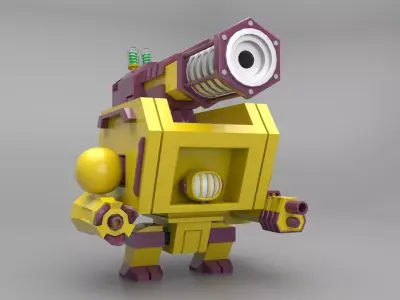 Cartoon Robot Low-poly Low-poly 3D model