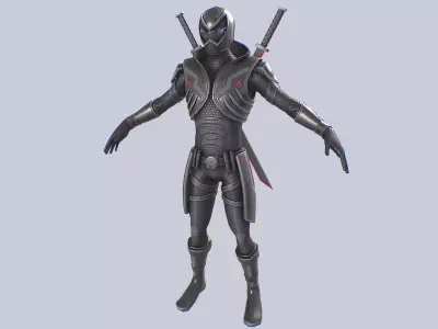 Scifi character Low-poly 3D model
