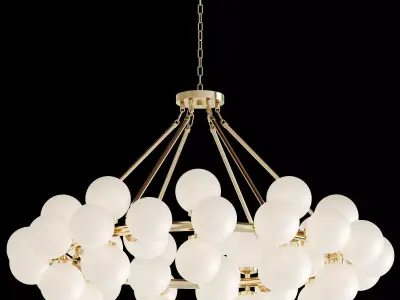 Satin gold Hoffmann Chandelier 3D model