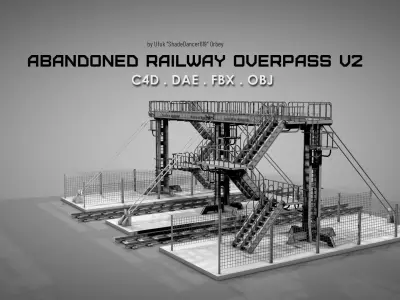 Abandoned Railway Overpass v2 3D model