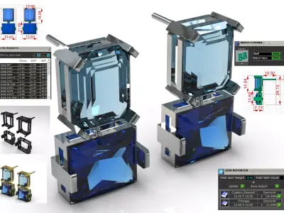 Gold Stud stl 3dm Earrings Cocktail Color Blocks je0139 3D print model