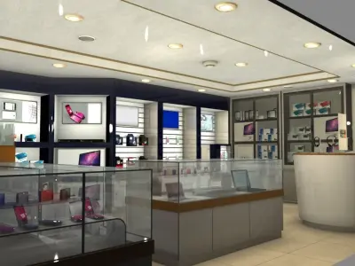 Modern Electronics Store 3D Model - Unity Ready Low-poly 3D model