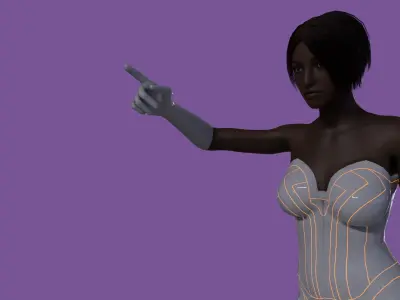 Sci Fi Girl Low-poly 3D model