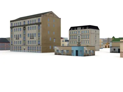 122 Buildings LowPoly Collection Low-poly 3D model