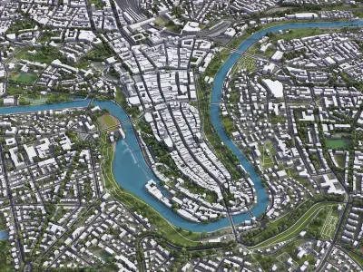Bern - City 3D Model Low-poly 3D model