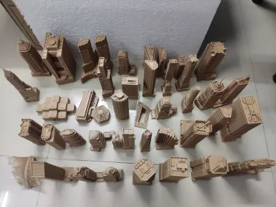 100 High Detailed New York Buildings and Skyscrapers 3d print 3D print model