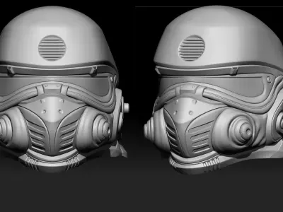 SciFi Helmet Low-poly 3D model