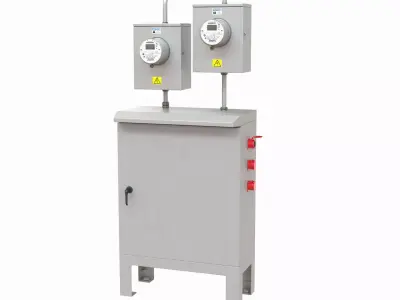 Electric meter with cable box 3D model