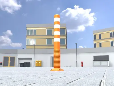 Flexible Traffic Bollard 1000 Low-poly 3D model