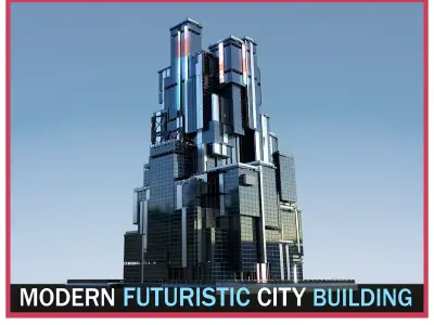 Futuristic Future Modern City Building Skyscraper 05 3D model