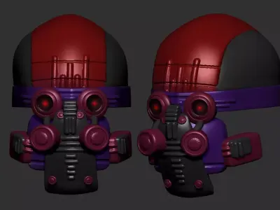 Gas mask helmet 3d model scifi Low-poly  3D model 3