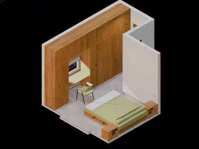 Isometric Master Bedroom 3D model