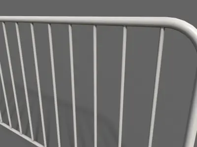 PBR Pedestrian Guard Rail White V1 Low-poly 3D model