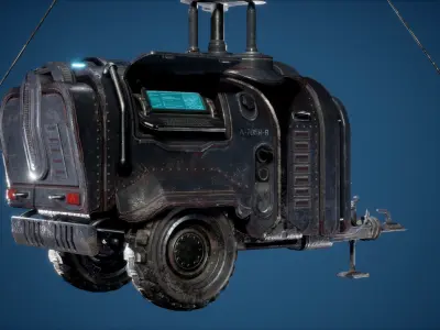 Antenna Game Ready sci-fi vehicle in fallout Low-poly 3D model