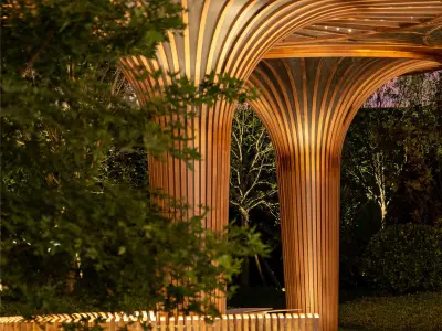 bamboo house pavilion 3D model