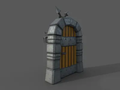 Medieval Cartoon Door  3D model