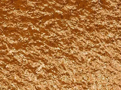 Wrinkled Copper Metallic Foil Texture PBR Seamless Texture