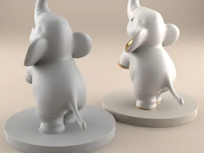 Cute Baby Elephant 3D STL File for Printing 3D print model