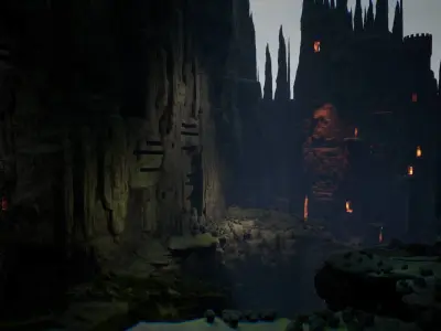 Stone Chasm 16 Assets Low-poly 3D model