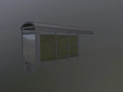 Bus Station Low-poly 3D model