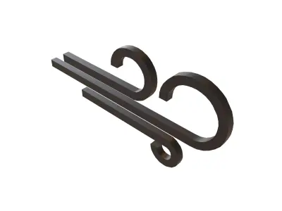 Weather Wind Symbol v1 002 Low-poly 3D model