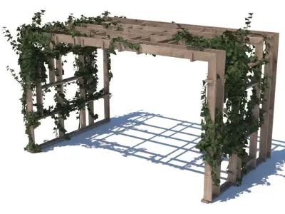 pergola shade sails Low-poly 3D model