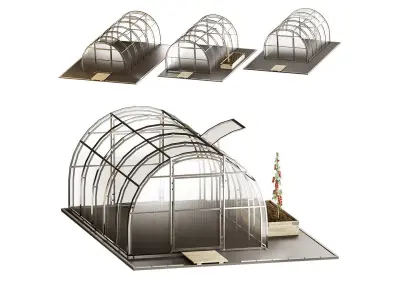 Set Of Arched Greenhouses 6m 5m 4m 3D model
