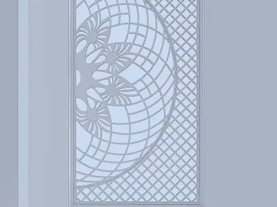 3d screen window with circular pattern Low-poly 3D model