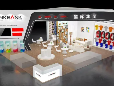 Booth Exhibition Stand Stall 10x9m Height 440cm 3 Open 3D model 3D model purchase