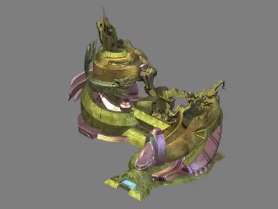 High temperature melting - object debris 02 3D model