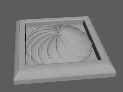 rosette spiral tile 3D model
