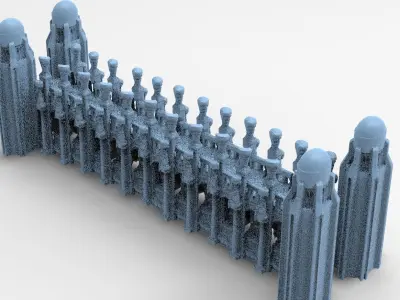 Ancient Stone bridge 3  3D model