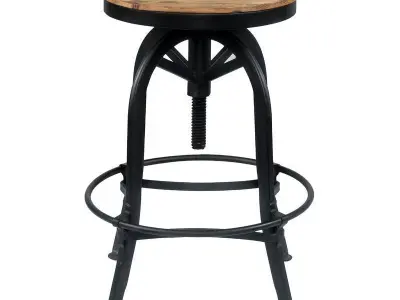 Jorgen Adjustable Height Swivel Bar Stool 3D model