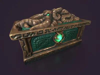 Ancient sarcophagus Low-poly 3D model