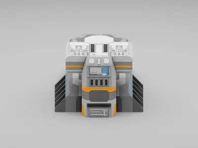 Sci-Fi Military Building - Military Barrack Low-poly 3D model