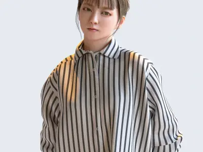 Posed Asian Casual Woman - 5 Pack 1 - C1-F1H 3D model