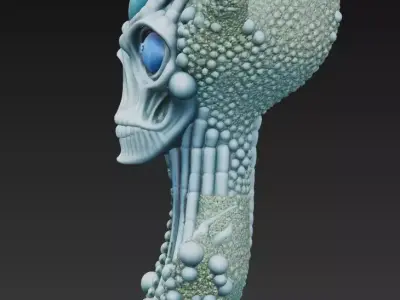 Cosmic Orb Alien Bust - Organic Extraterrestrial Sculpture 3D  3D print model