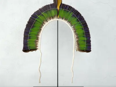 Brazilian Tribal Feather Headdress Collection 3D Model Pack