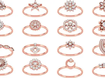 100 Light Wt Rings 3D Model Pack