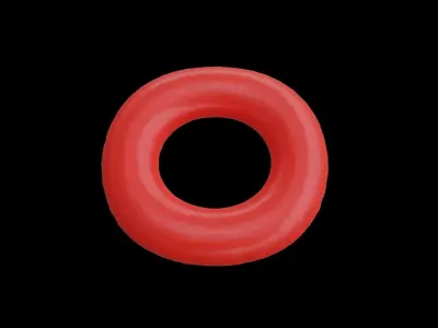 Inflatable Red Swim Ring 3D model