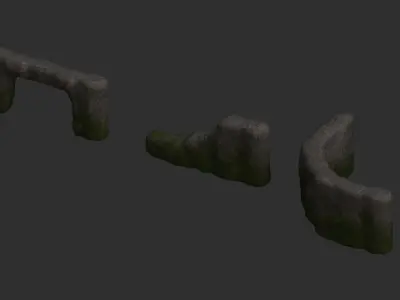 Cave Walls 2 - Moss 1 Low-poly 3D model